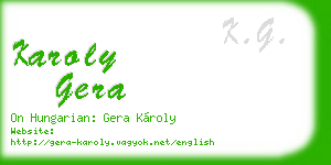 karoly gera business card