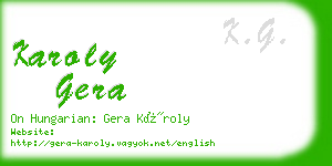 karoly gera business card